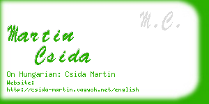 martin csida business card